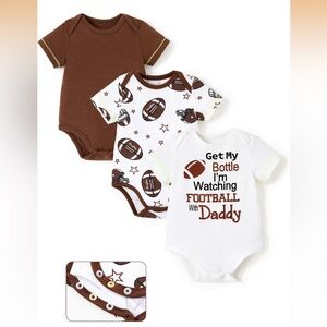 ••NWT PATPAT Baby Bodysuits Rayon Durable Short Sleeve Newborn Infant 3 PK 6-9Mo